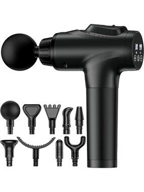 Handheld Deep Tissue Massage Gun for Athletes | 30 Speed Levels & 9 Attachments